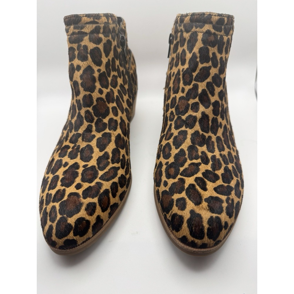 Gianni Bini Torlino Leather Leopard Print Woman's Size 9 Ankle‎ Boots Zipper